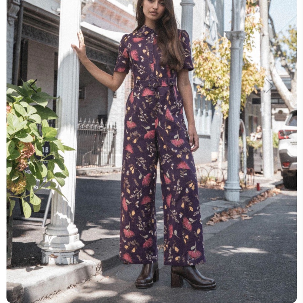 Princess Highway new floral plum purple jumpsuit